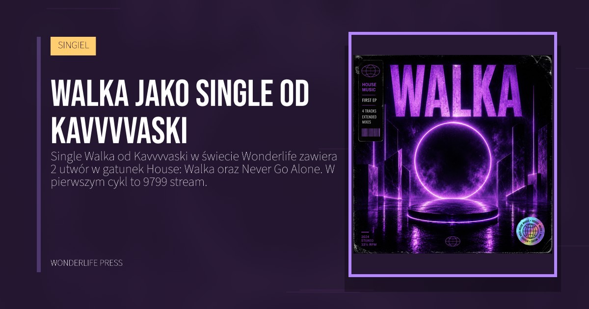 Wonderlife Press: Walka jako Single od Kavvvvaski. okładka wydawnictwa. SINGIEL.