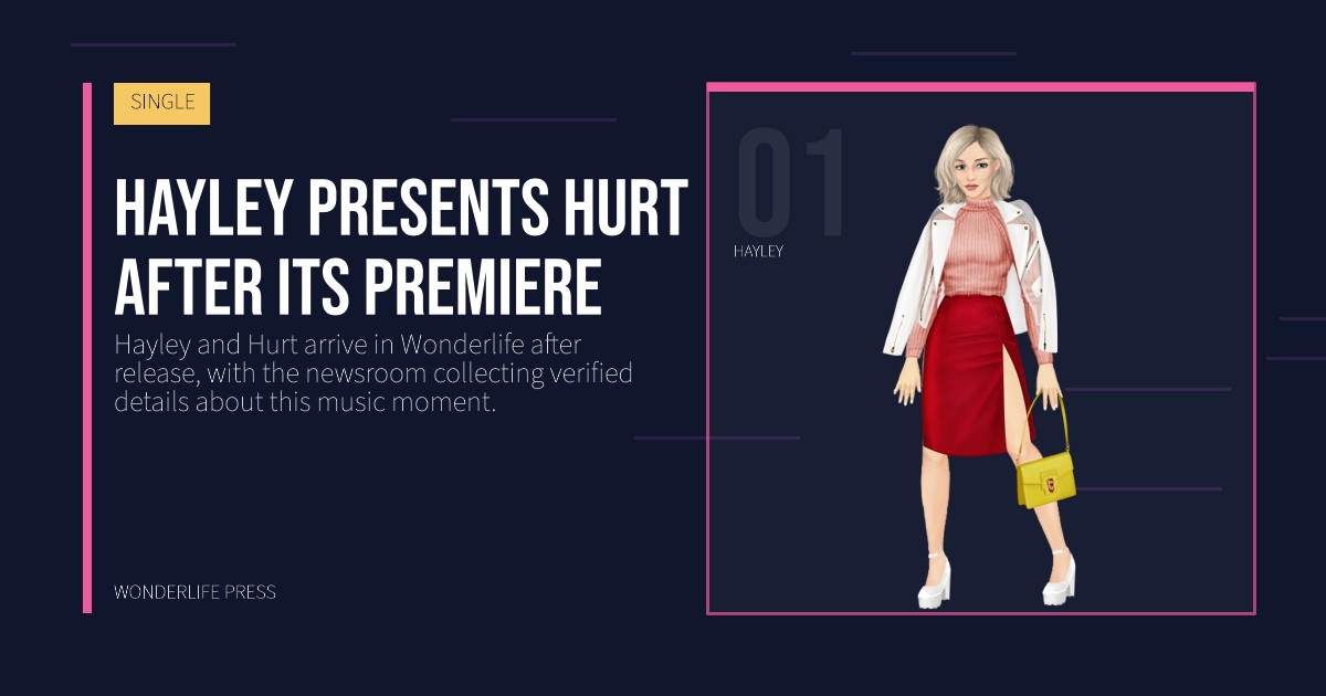Wonderlife Press: Hayley presents Hurt after its premiere. artist portrait. SINGLE.