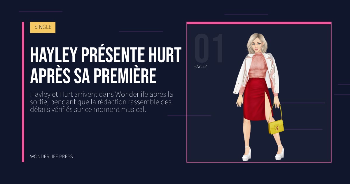 Wonderlife Press: Hayley présente Hurt après sa première. portrait des artistes. SINGLE.