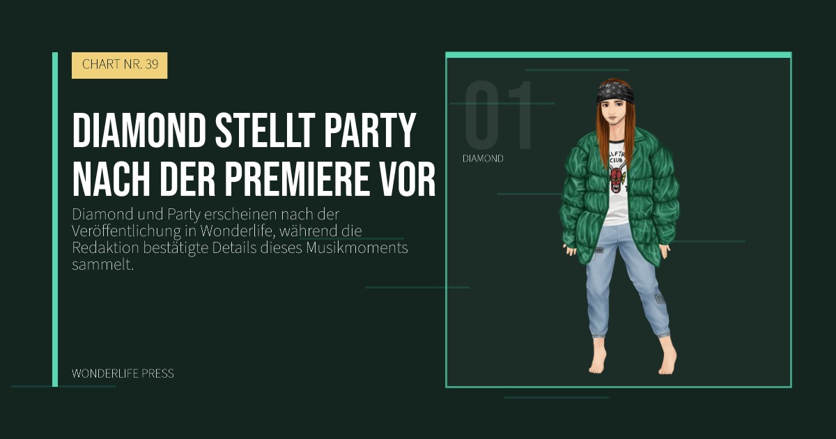 Wonderlife Press: Diamond stellt Party nach der Premiere vor. Künstlerporträt. CHART NR. 39.