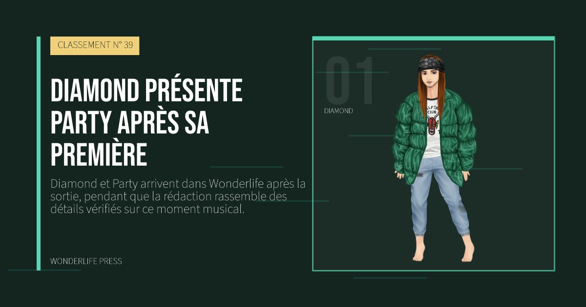 Wonderlife Press: Diamond présente Party après sa première. portrait des artistes. CLASSEMENT N° 39.