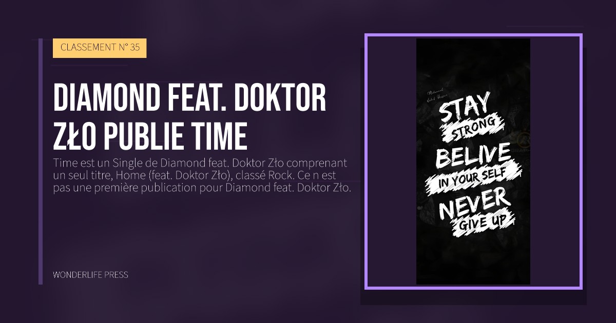 Wonderlife Press: Diamond feat. Doktor Zło publie Time. pochette de la sortie. CLASSEMENT N° 35.