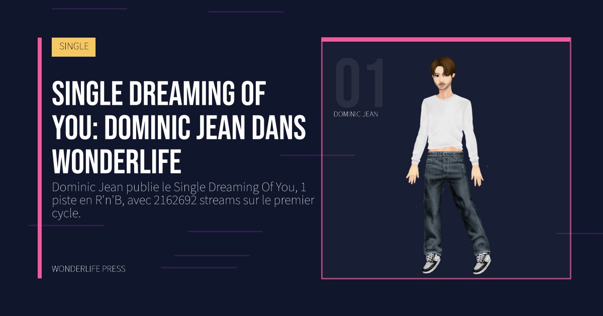 Wonderlife Press: Single Dreaming Of You: Dominic Jean dans Wonderlife. portrait des artistes. SINGLE.