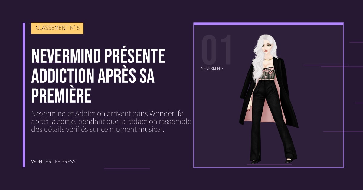 Wonderlife Press: Nevermind présente Addiction après sa première. portrait des artistes. CLASSEMENT N° 6.