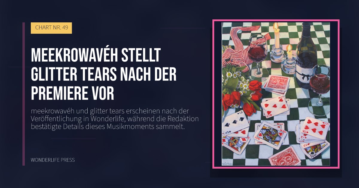 Wonderlife Press: meekrowavéh stellt glitter tears nach der Premiere vor. Veröffentlichungscover. CHART NR. 49.