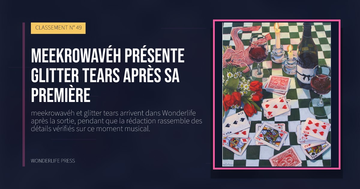 Wonderlife Press: meekrowavéh présente glitter tears après sa première. pochette de la sortie. CLASSEMENT N° 49.