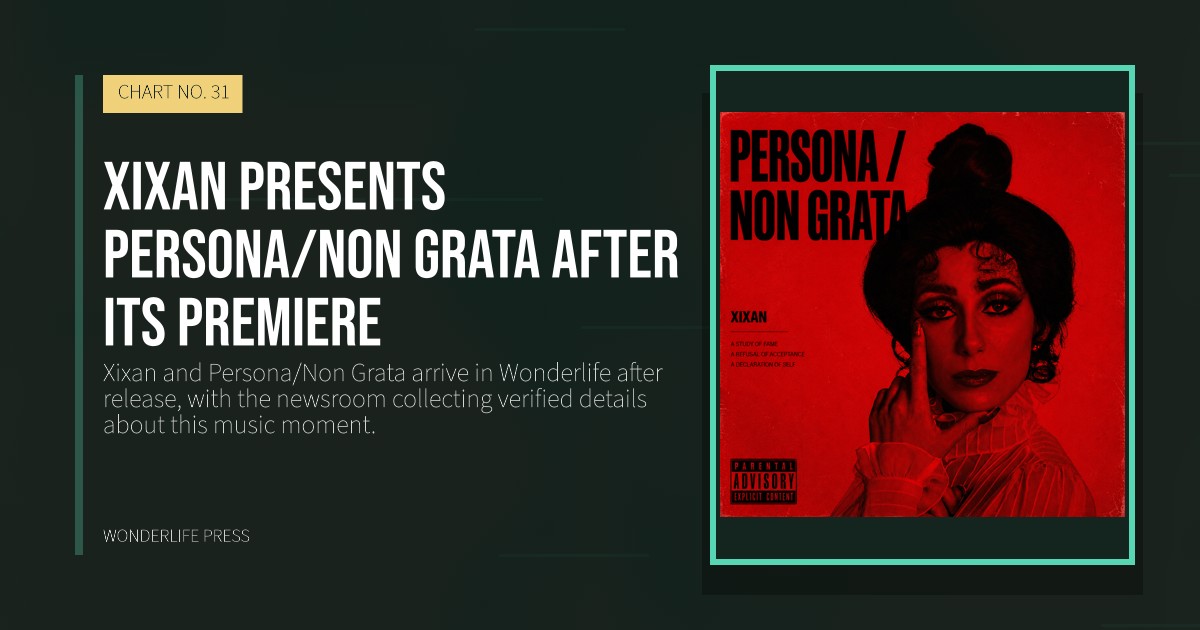 Wonderlife Press: Xixan presents Persona/Non Grata after its premiere. release artwork. CHART NO. 31.