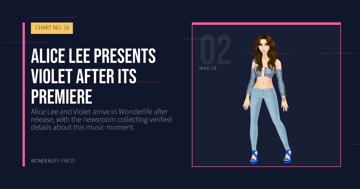 Wonderlife Press: Alice Lee presents Violet after its premiere. artist portrait. CHART NO. 18.