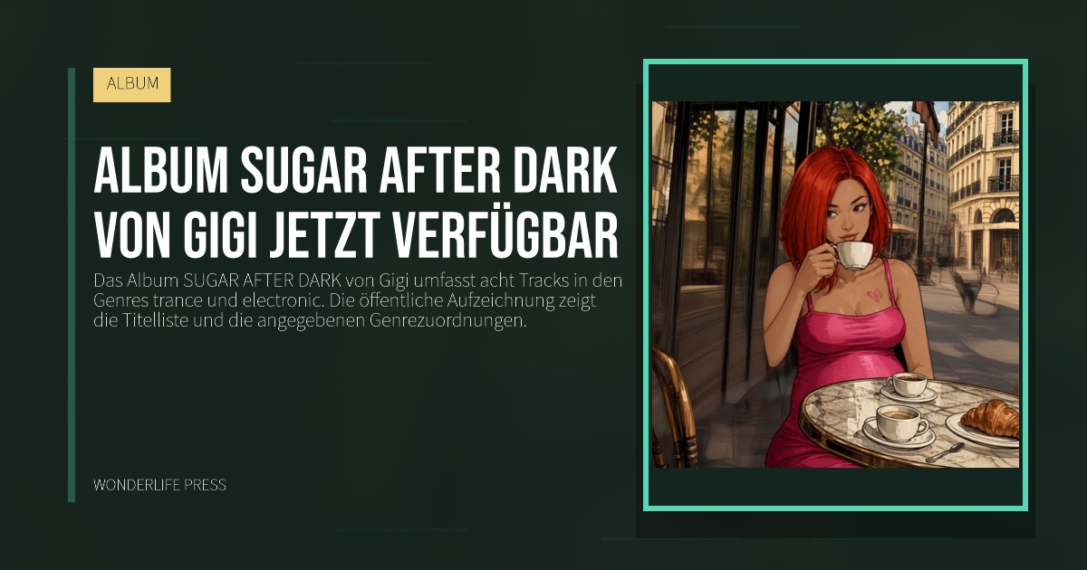 Wonderlife Press: Album SUGAR AFTER DARK von Gigi jetzt verfügbar. Veröffentlichungscover. ALBUM.