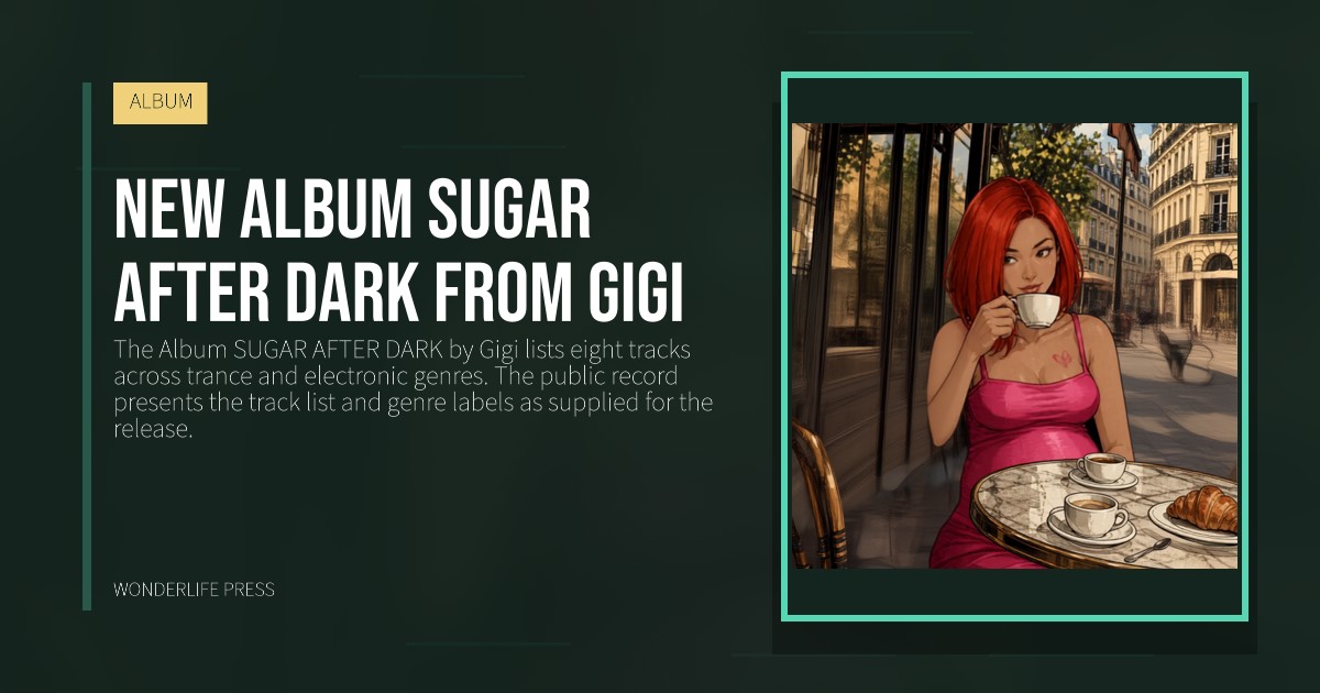 Wonderlife Press: New Album SUGAR AFTER DARK from Gigi. release artwork. ALBUM.