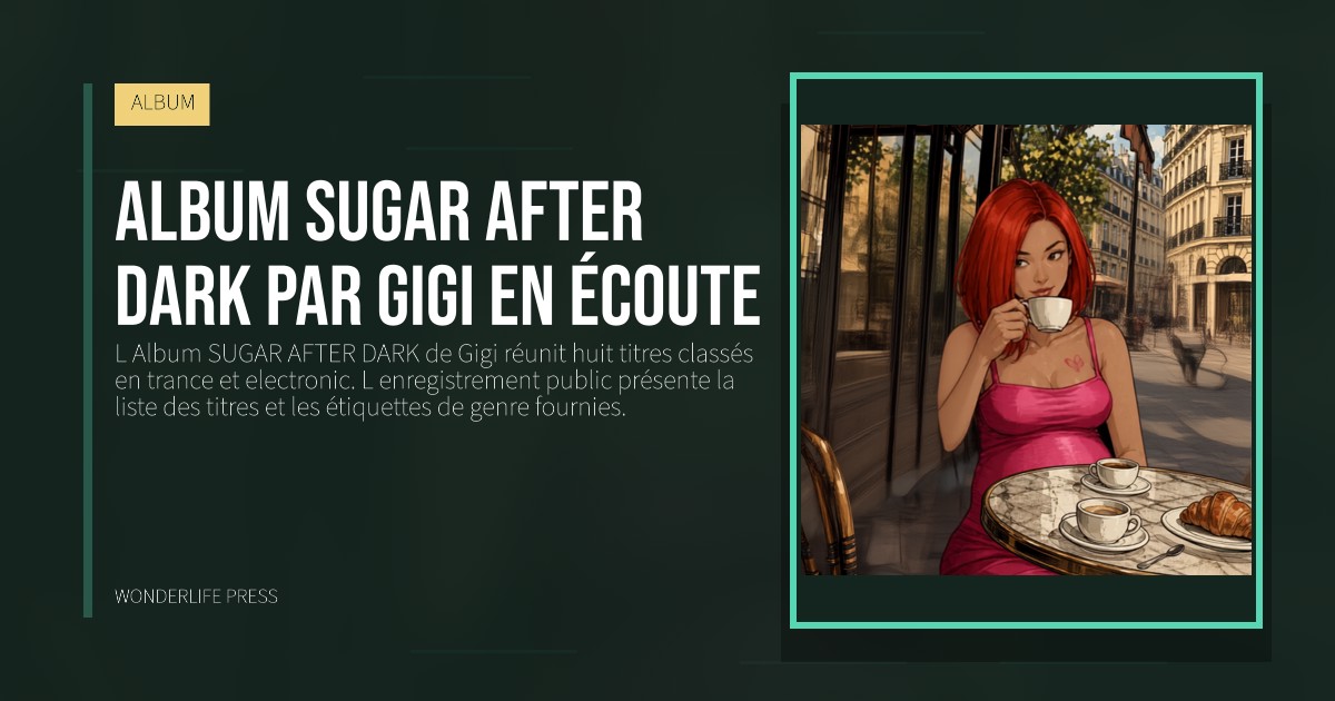 Wonderlife Press: Album SUGAR AFTER DARK par Gigi en écoute. pochette de la sortie. ALBUM.