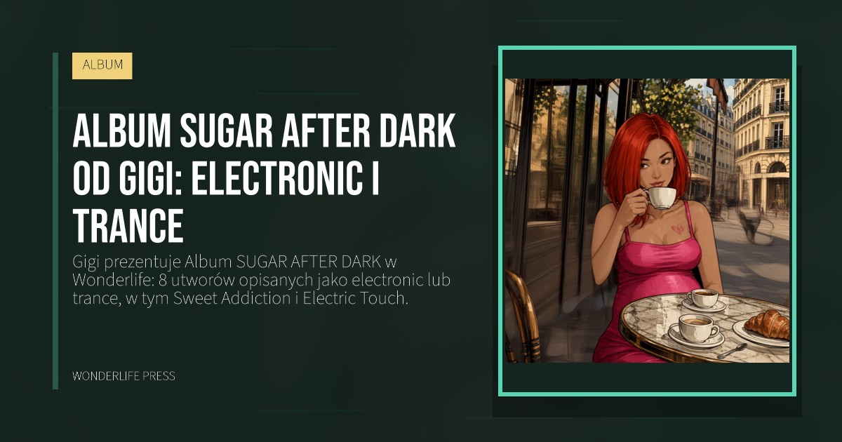 Wonderlife Press: Album SUGAR AFTER DARK od Gigi: electronic i trance. okładka wydawnictwa. ALBUM.
