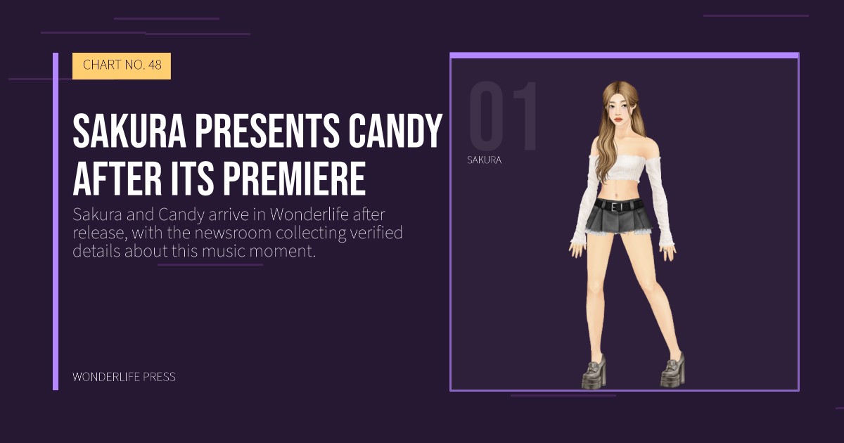 Wonderlife Press: Sakura presents Candy after its premiere. artist portrait. CHART NO. 48.