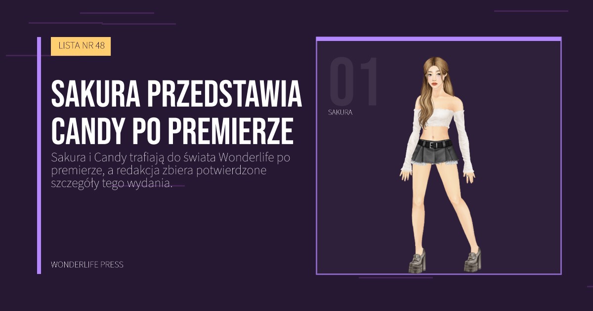 Wonderlife Press: Sakura przedstawia Candy po premierze. portret artystów. LISTA NR 48.