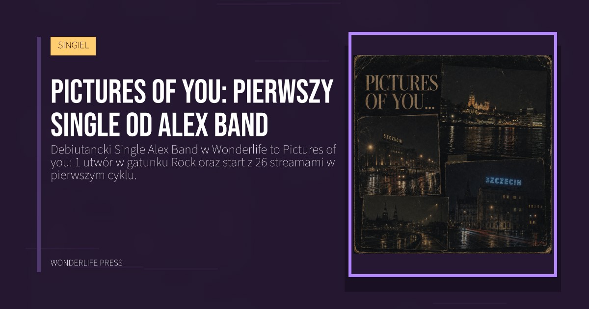 Wonderlife Press: Pictures of you: pierwszy Single od Alex Band. okładka wydawnictwa. SINGIEL.