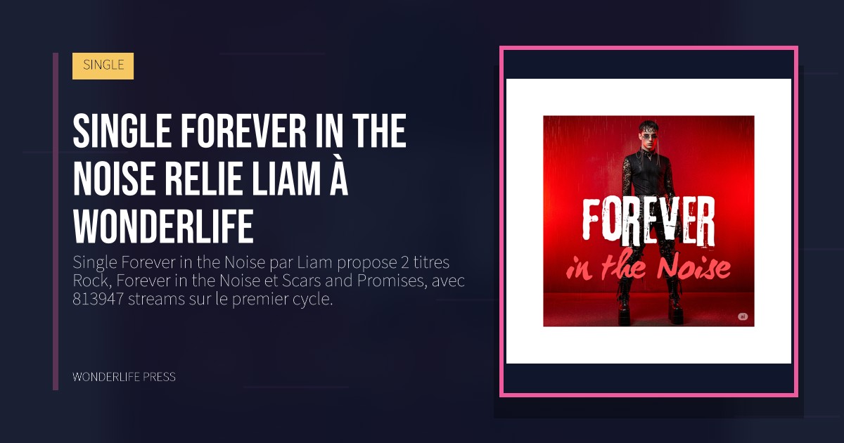 Wonderlife Press: Single Forever in the Noise relie Liam à Wonderlife. pochette de la sortie. SINGLE.