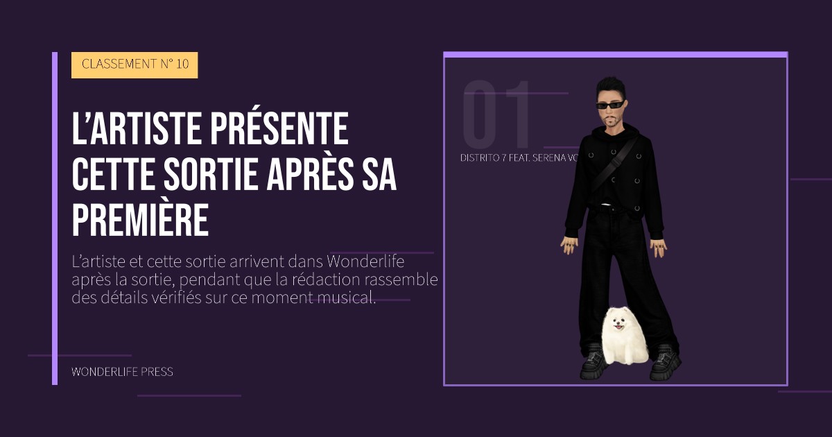 Wonderlife Press: L’artiste présente cette sortie après sa première. portrait des artistes. CLASSEMENT N° 10.