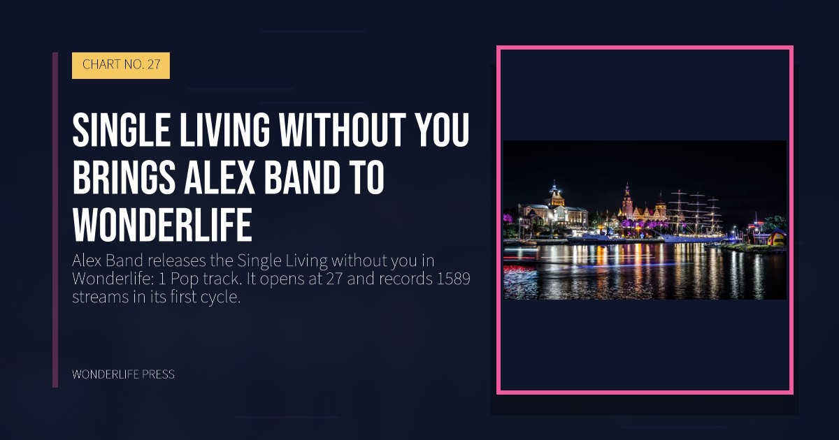 Wonderlife Press: Single Living without you brings Alex Band to Wonderlife. release artwork. CHART NO. 27.