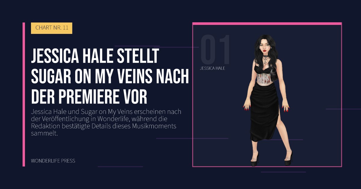 Wonderlife Press: Jessica Hale stellt Sugar on My Veins nach der Premiere vor. Künstlerporträt. CHART NR. 11.