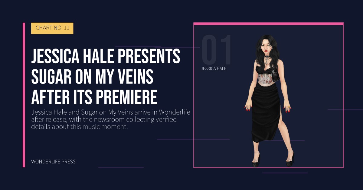 Wonderlife Press: Jessica Hale presents Sugar on My Veins after its premiere. artist portrait. CHART NO. 11.