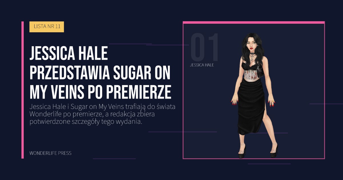 Wonderlife Press: Jessica Hale przedstawia Sugar on My Veins po premierze. portret artystów. LISTA NR 11.