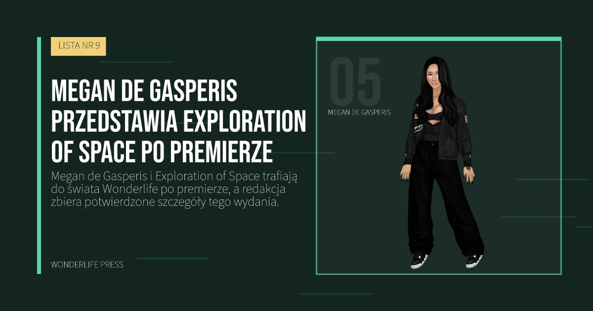 Wonderlife Press: Megan de Gasperis przedstawia Exploration of Space po premierze. portret artystów. LISTA NR 9.