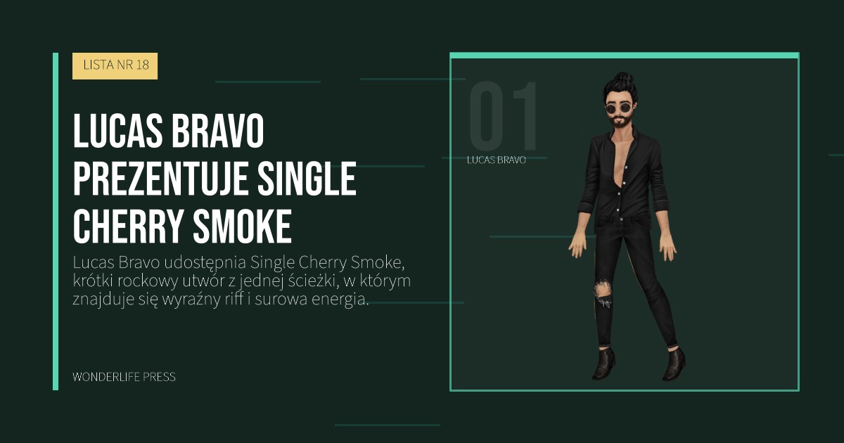 Wonderlife Press: Lucas Bravo prezentuje Single Cherry Smoke. portret artystów. LISTA NR 18.