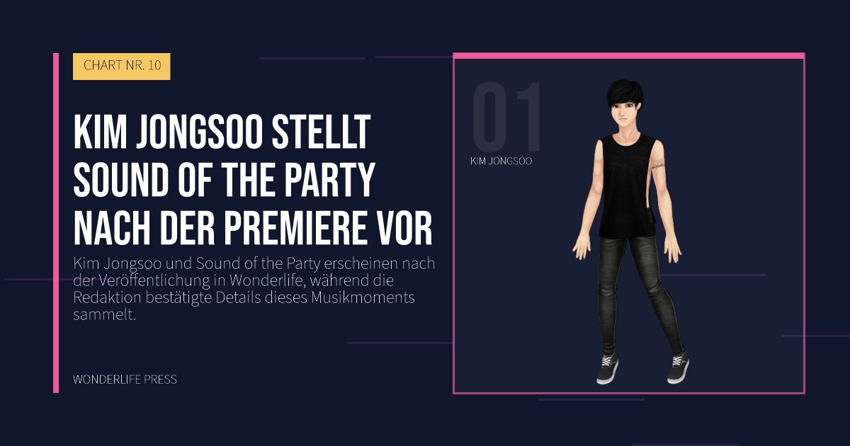 Wonderlife Press: Kim Jongsoo stellt Sound of the Party nach der Premiere vor. Künstlerporträt. CHART NR. 10.