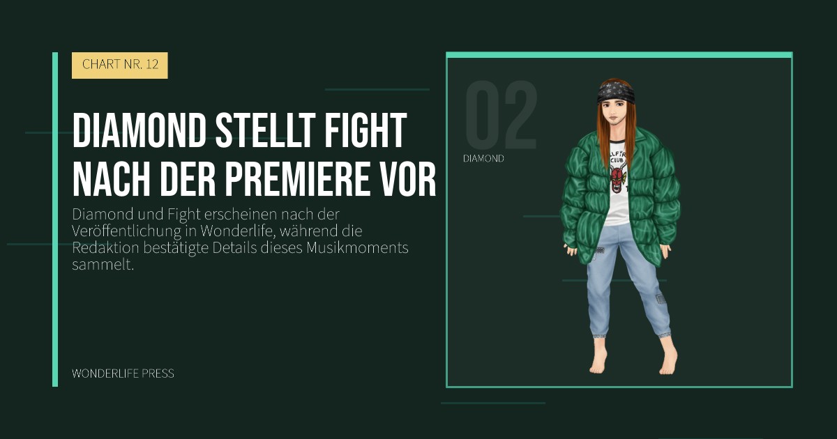 Wonderlife Press: Diamond stellt Fight nach der Premiere vor. Künstlerporträt. CHART NR. 12.