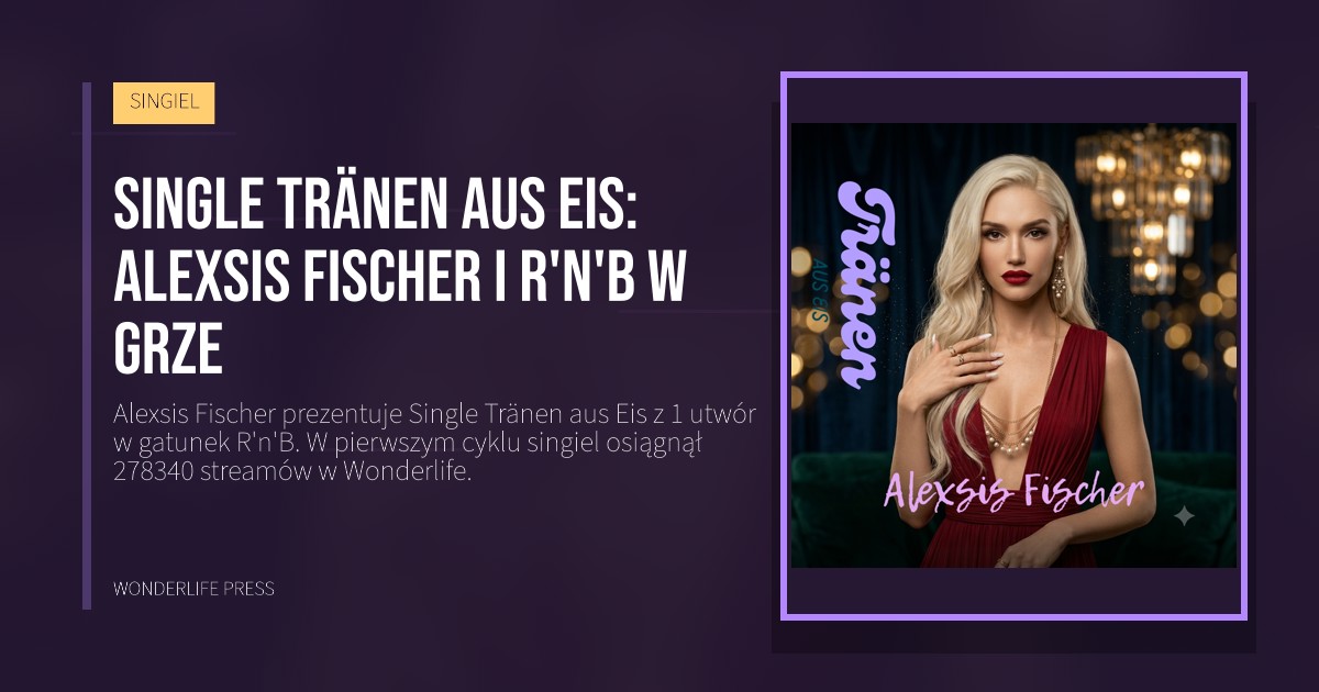 Wonderlife Press: Single Tränen aus Eis: Alexsis Fischer i R'n'B w grze. okładka wydawnictwa. SINGIEL.