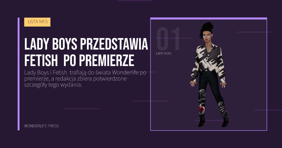 Wonderlife Press: Lady Boys przedstawia Fetish  po premierze. portret artystów. LISTA NR 5.