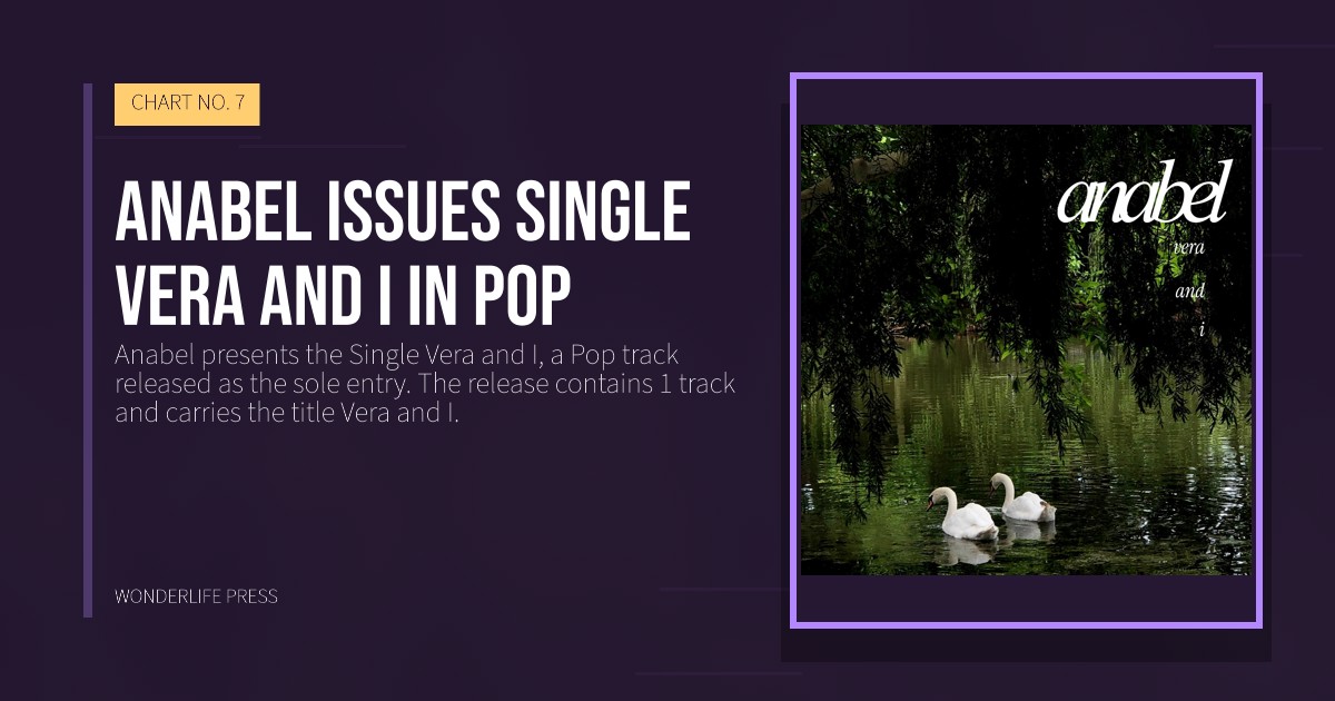 Wonderlife Press: Anabel issues Single Vera and I in Pop. release artwork. CHART NO. 7.