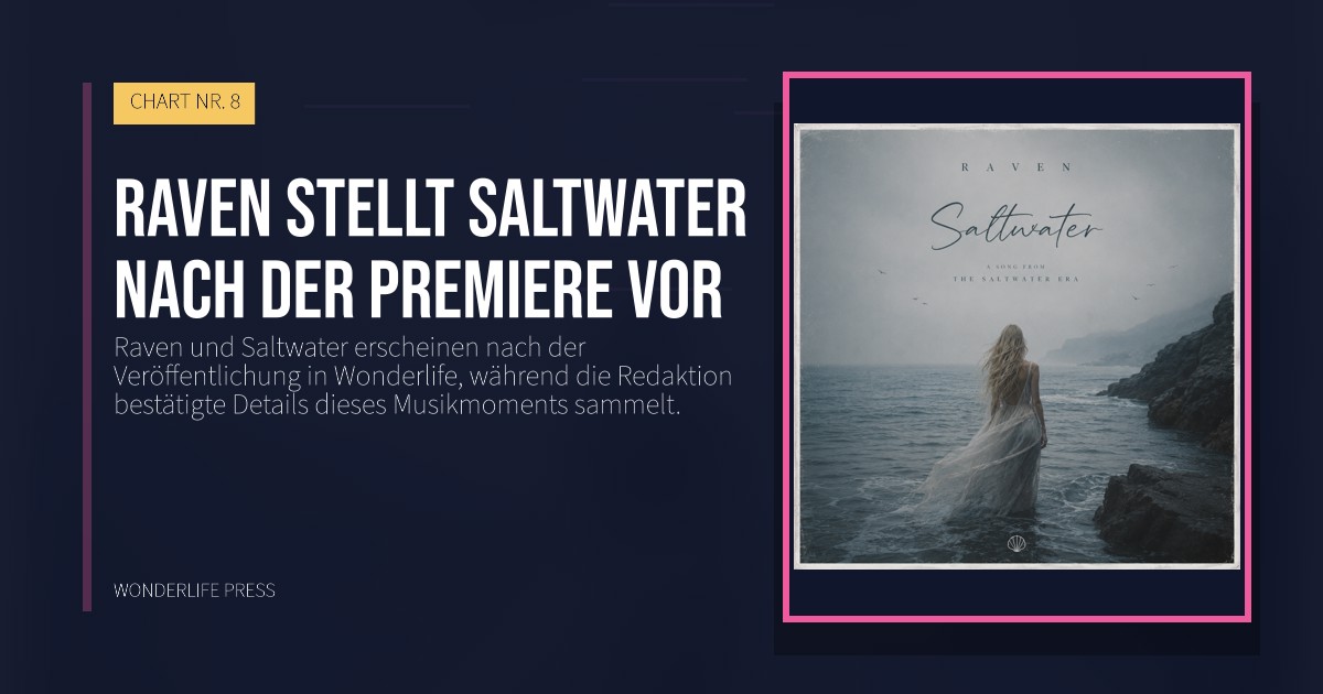 Wonderlife Press: Raven stellt Saltwater nach der Premiere vor. Veröffentlichungscover. CHART NR. 8.