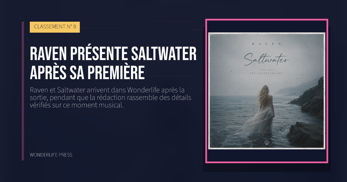 Wonderlife Press: Raven présente Saltwater après sa première. pochette de la sortie. CLASSEMENT N° 8.