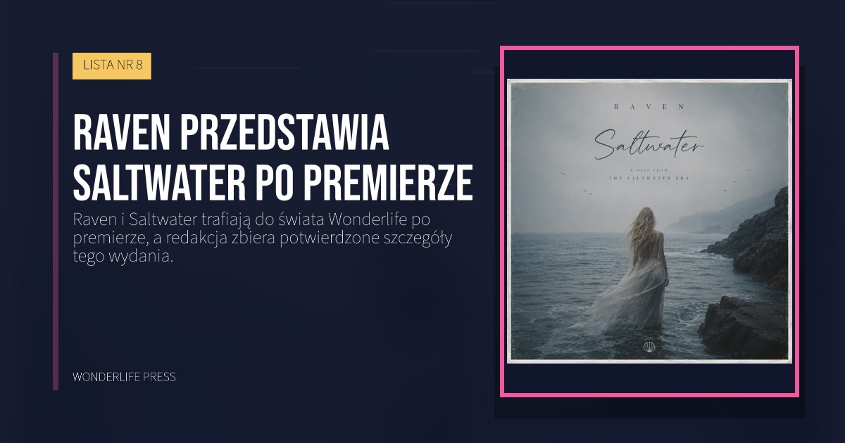 Wonderlife Press: Raven przedstawia Saltwater po premierze. okładka wydawnictwa. LISTA NR 8.