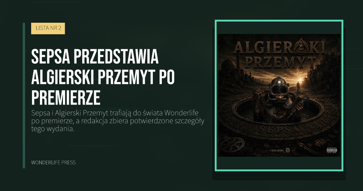 Wonderlife Press: Sepsa przedstawia Algierski Przemyt po premierze. okładka wydawnictwa. LISTA NR 2.