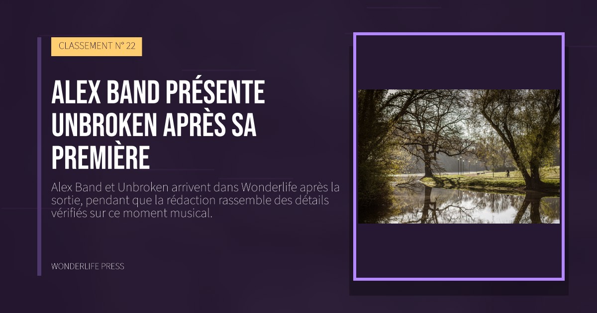 Wonderlife Press: Alex Band présente Unbroken après sa première. pochette de la sortie. CLASSEMENT N° 22.