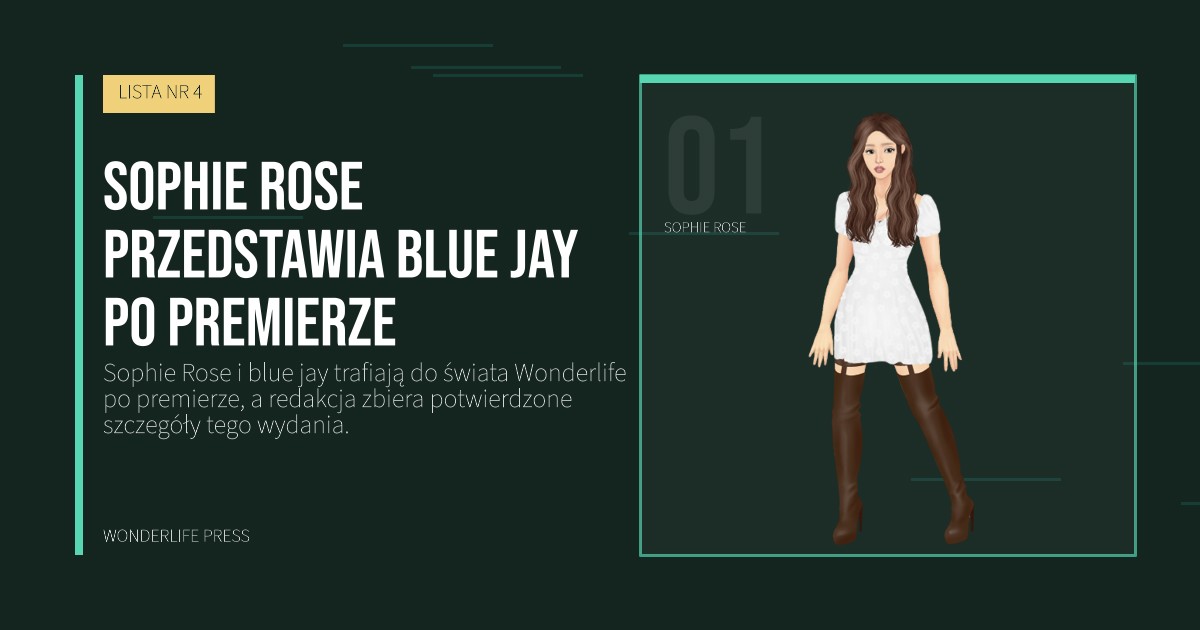 Wonderlife Press: Sophie Rose przedstawia blue jay po premierze. portret artystów. LISTA NR 4.