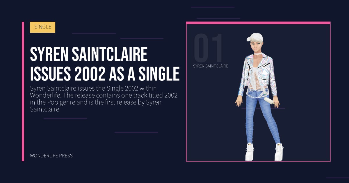 Wonderlife Press: Syren Saintclaire issues 2002 as a single. artist portrait. SINGLE.