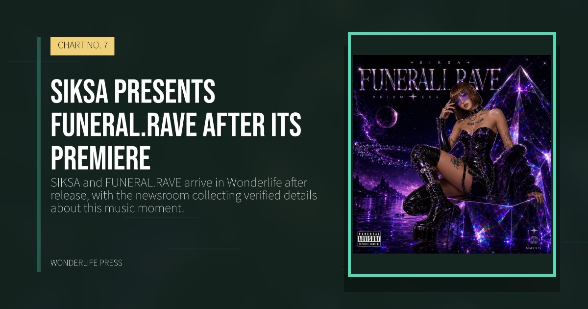 Wonderlife Press: SIKSA presents FUNERAL.RAVE after its premiere. release artwork. CHART NO. 7.
