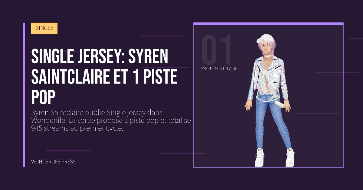 Wonderlife Press: Single jersey: Syren Saintclaire et 1 piste pop. portrait des artistes. SINGLE.