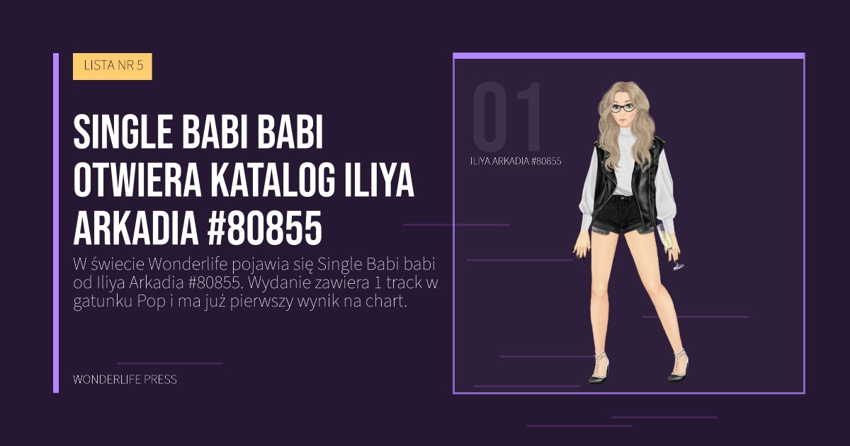 Wonderlife Press: Single Babi babi otwiera katalog Iliya Arkadia #80855. portret artystów. LISTA NR 5.