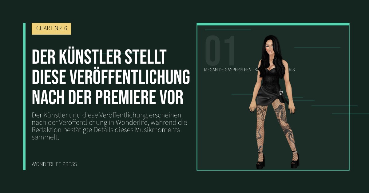 Wonderlife Press: Der Künstler stellt diese Veröffentlichung nach der Premiere vor. Künstlerporträt. CHART NR. 6.