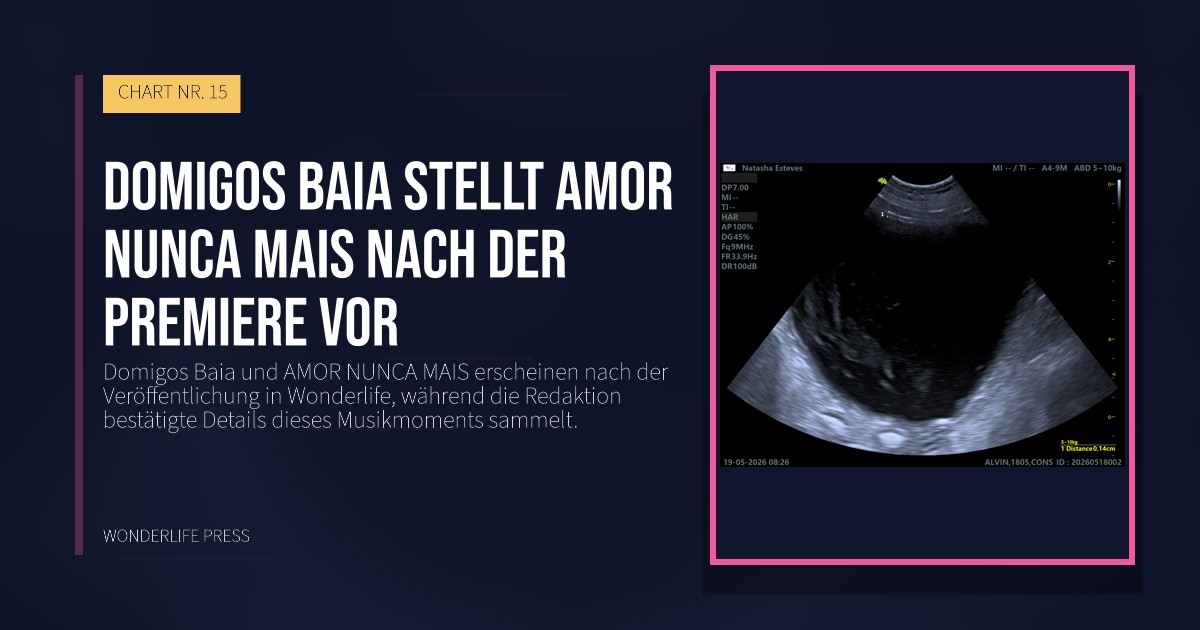 Wonderlife Press: Domigos Baia stellt AMOR NUNCA MAIS nach der Premiere vor. Veröffentlichungscover. CHART NR. 15.