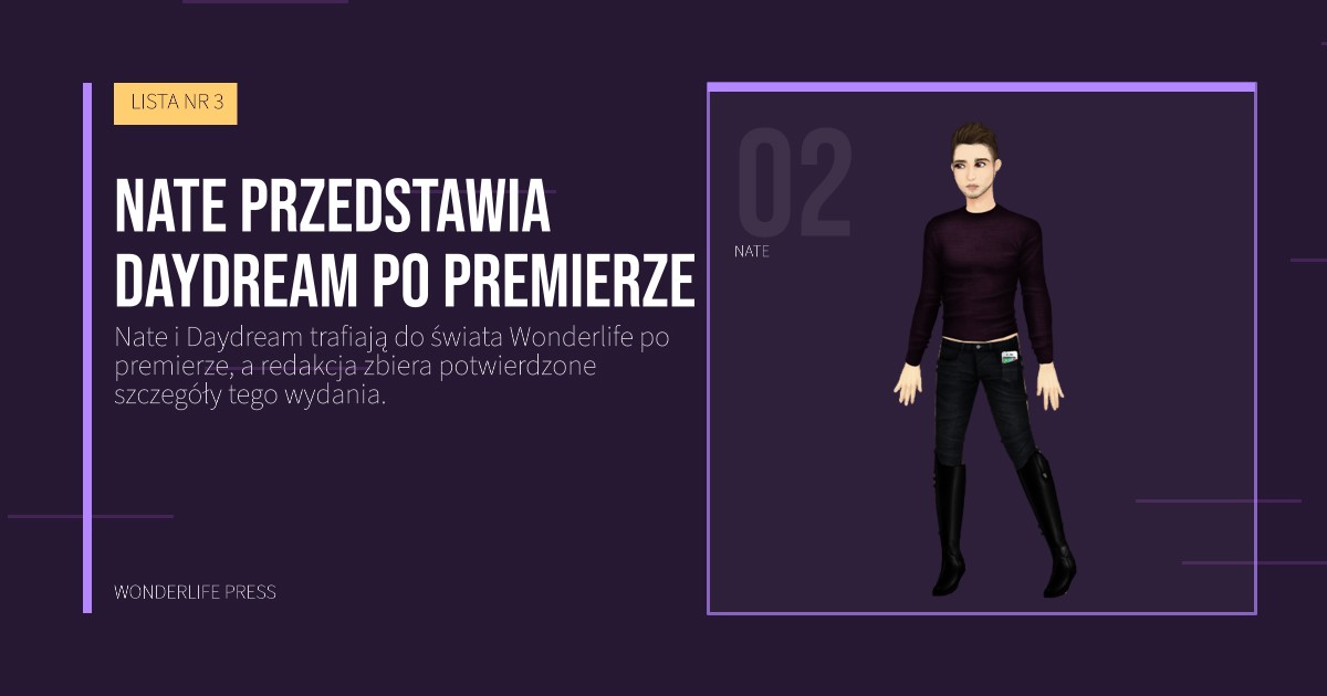 Wonderlife Press: Nate przedstawia Daydream po premierze. portret artystów. LISTA NR 3.
