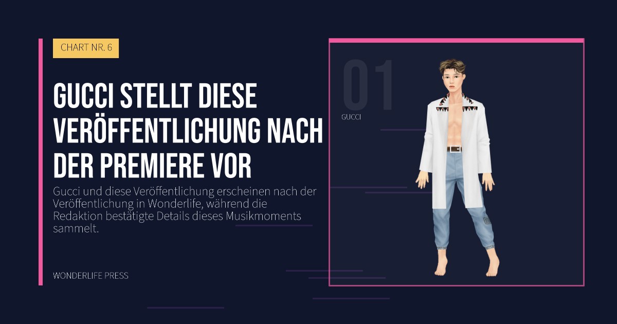 Wonderlife Press: Gucci stellt diese Veröffentlichung nach der Premiere vor. Künstlerporträt. CHART NR. 6.