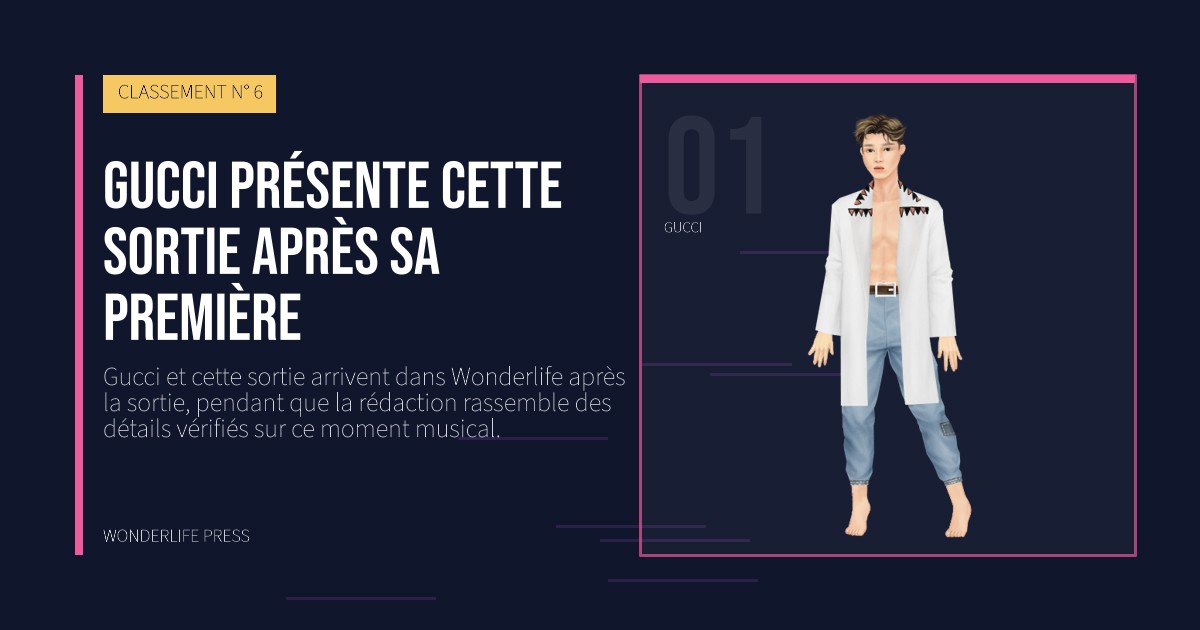 Wonderlife Press: Gucci présente cette sortie après sa première. portrait des artistes. CLASSEMENT N° 6.