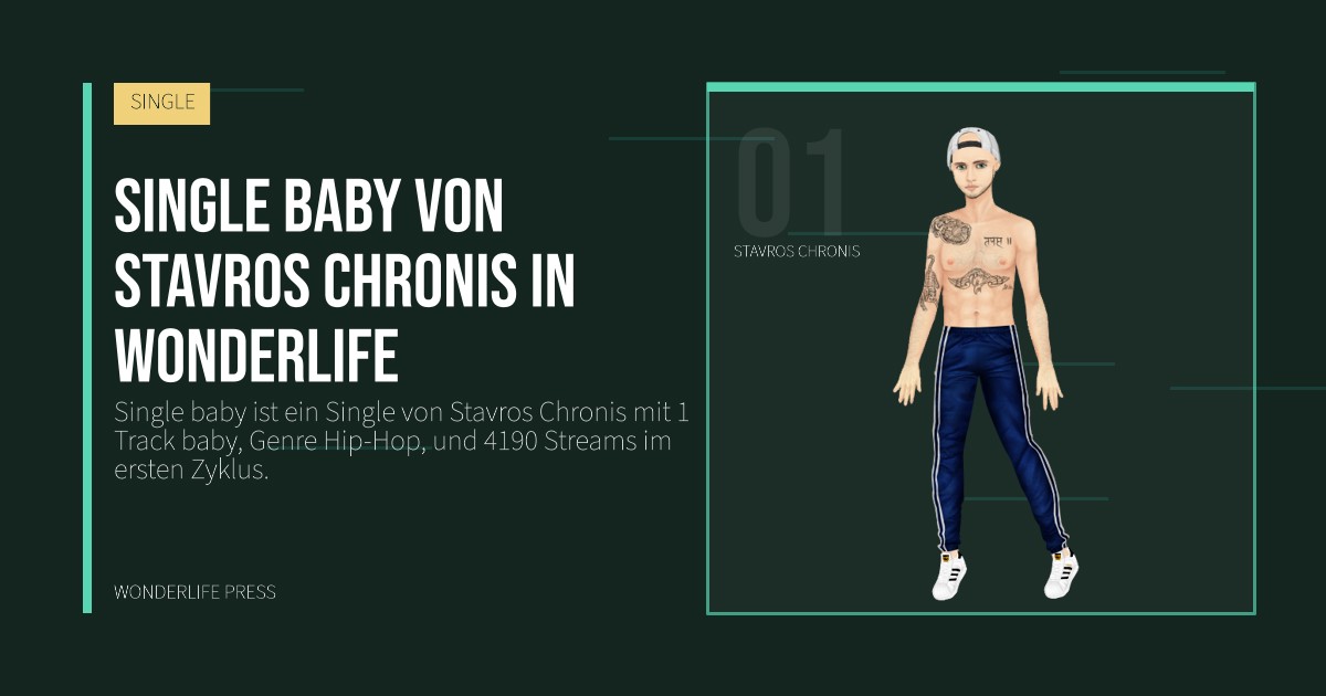 Wonderlife Press: Single baby von Stavros Chronis in Wonderlife. Künstlerporträt. SINGLE.