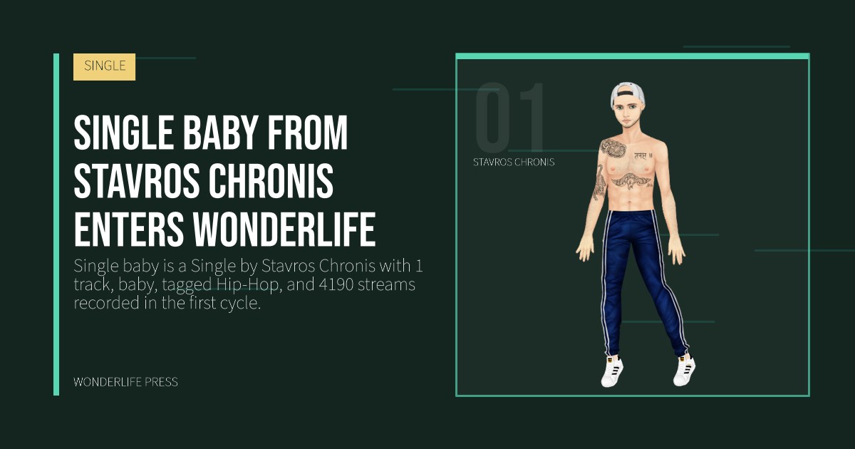 Wonderlife Press: Single baby from Stavros Chronis enters Wonderlife. artist portrait. SINGLE.