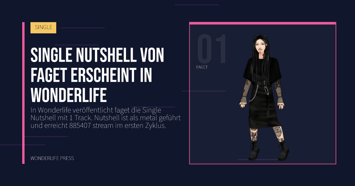 Wonderlife Press: Single Nutshell von faget erscheint in Wonderlife. Künstlerporträt. SINGLE.